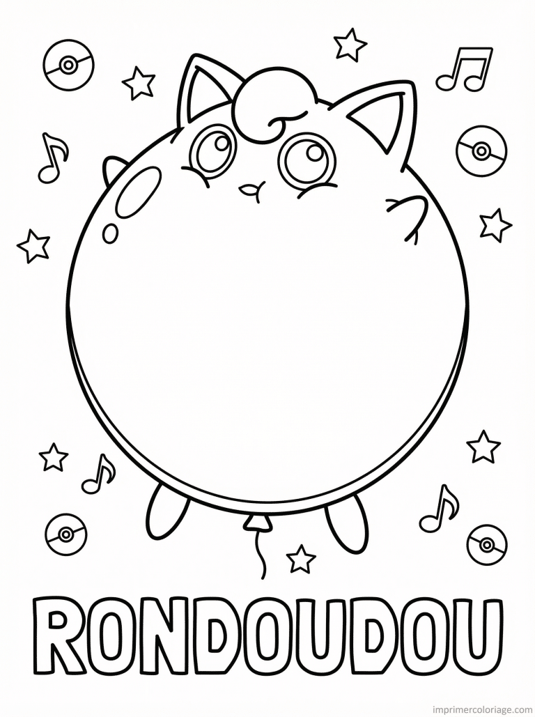 coloriage pokemon rondoudou gonfle ballon - dessin gratuit &agrave; imprimer