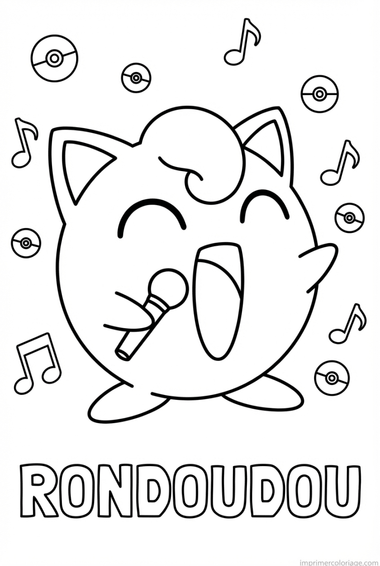 coloriage pokemon rondoudou qui chante - dessin gratuit &agrave; imprimer