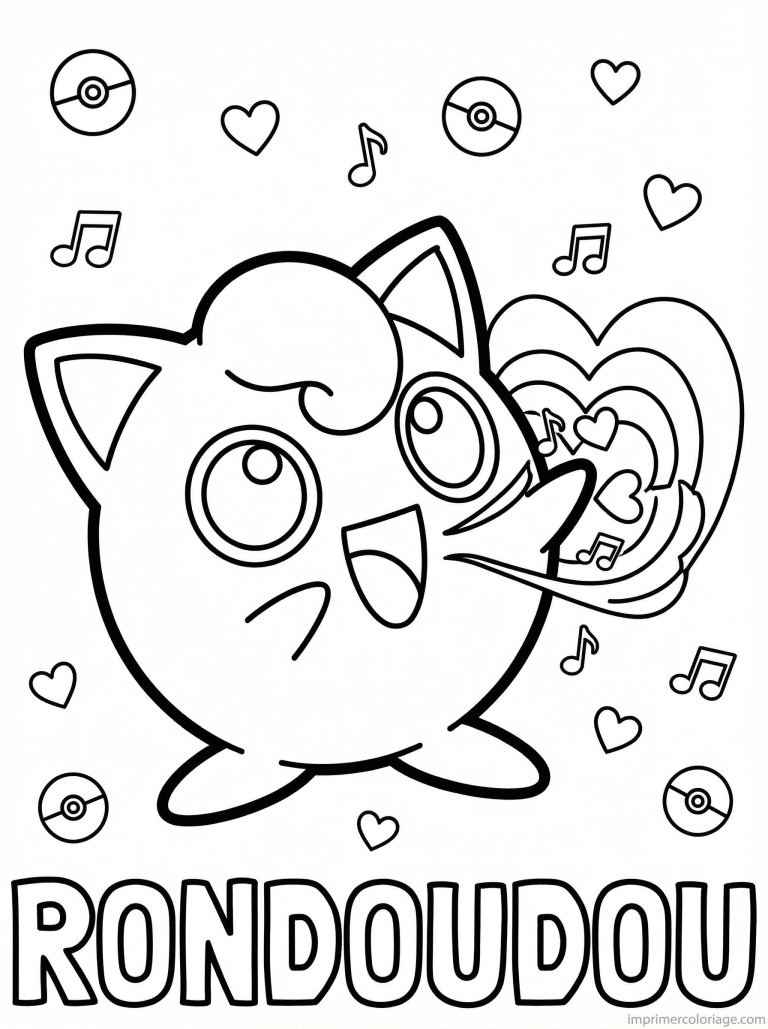 coloriage pokemon rondoudou voix ensorcelante - dessin gratuit &agrave; imprimer