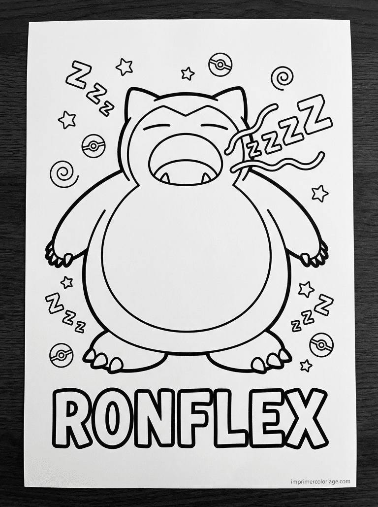 coloriage pokemon ronflex baillement sommeil - dessin gratuit &agrave; imprimer