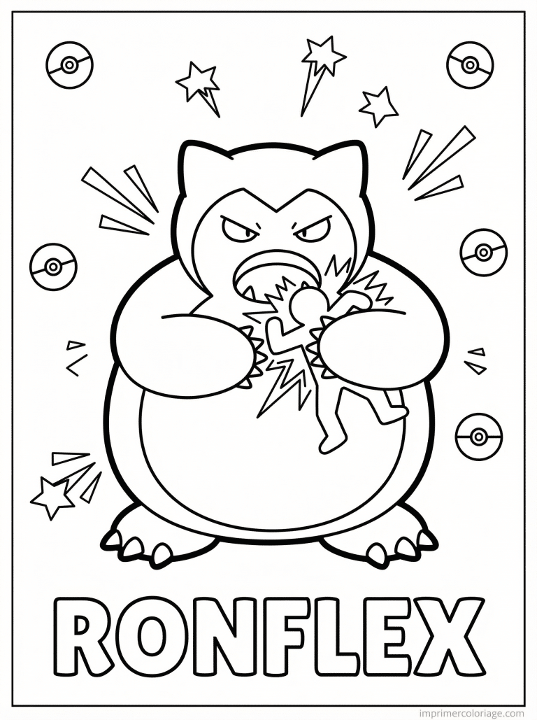 coloriage pokemon ronflex crocs puissants - dessin gratuit &agrave; imprimer