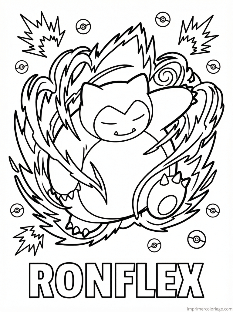 coloriage pokemon ronflex giga impact - dessin gratuit &agrave; imprimer