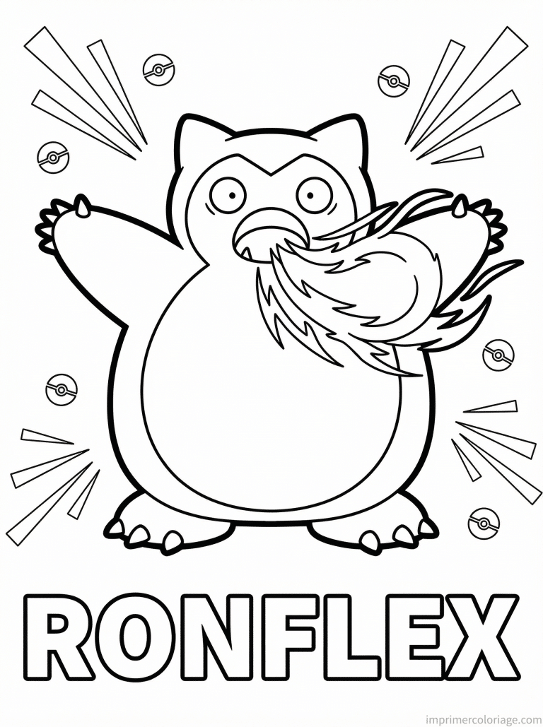 coloriage pokemon ronflex hyper rayon - dessin gratuit &agrave; imprimer