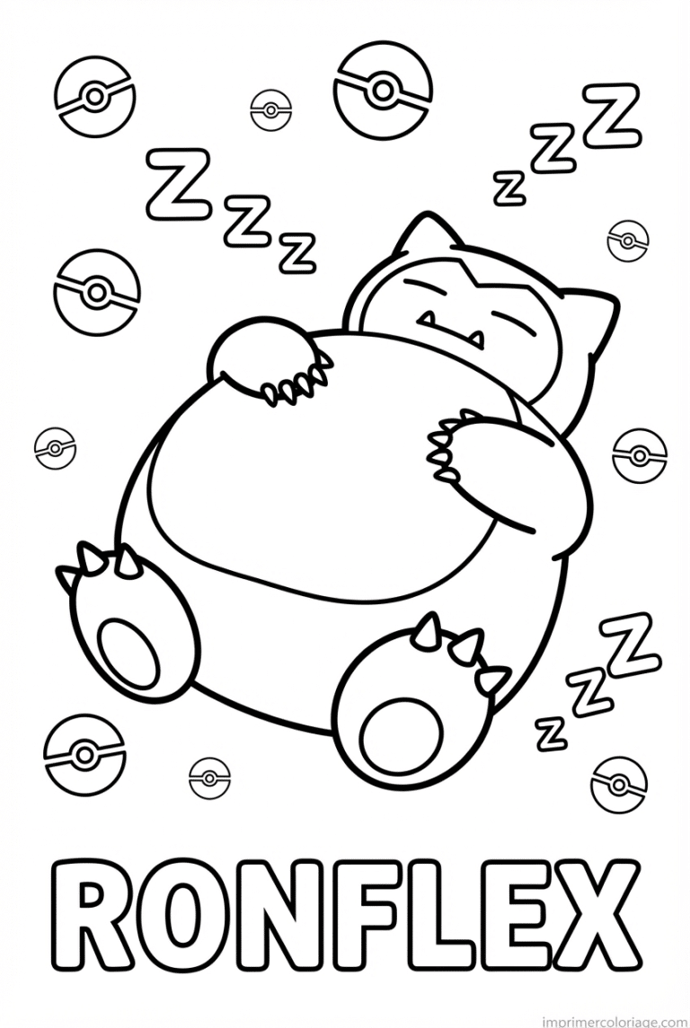 coloriage pokemon ronflex qui dort - dessin gratuit &agrave; imprimer