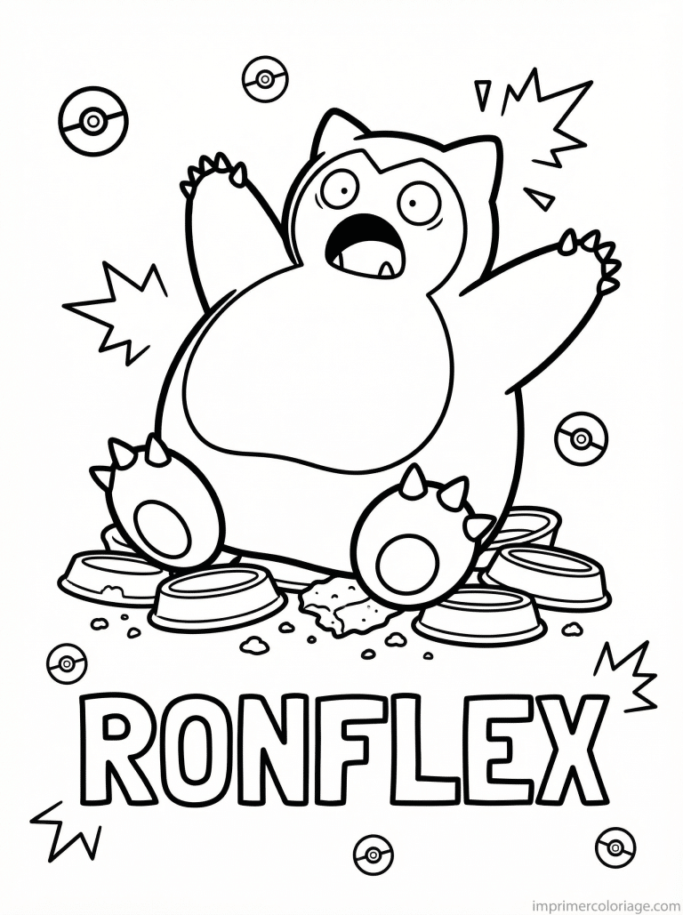 coloriage pokemon ronflex reveil choque - dessin gratuit &agrave; imprimer