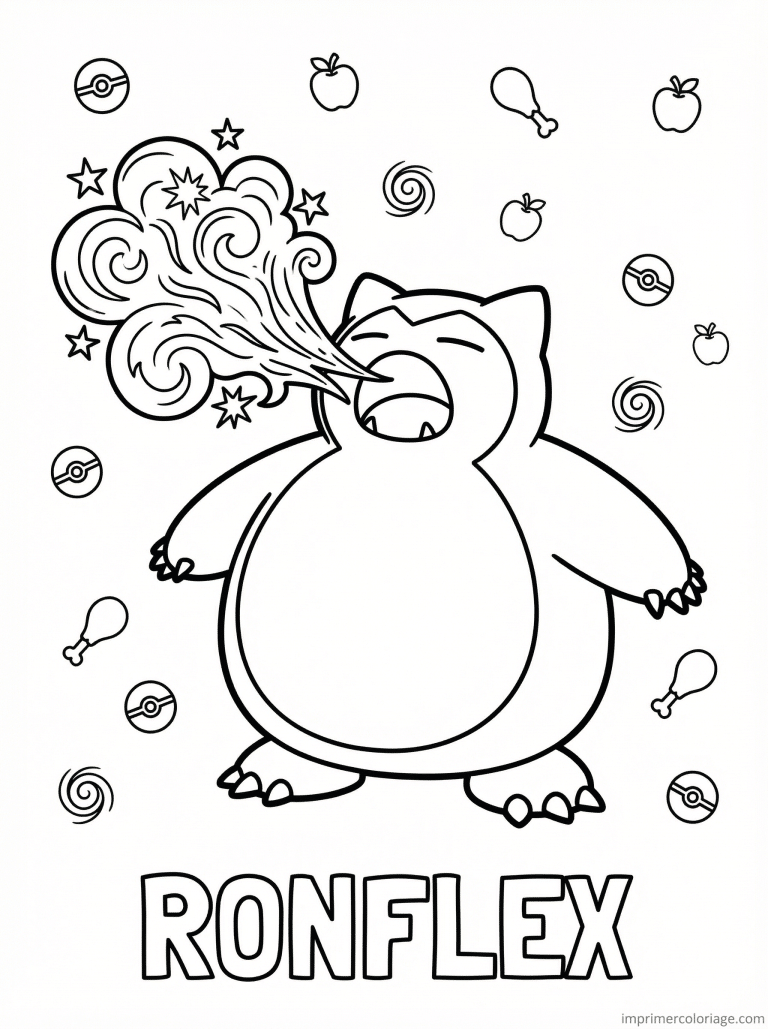 coloriage pokemon ronflex rot puissant - dessin gratuit &agrave; imprimer