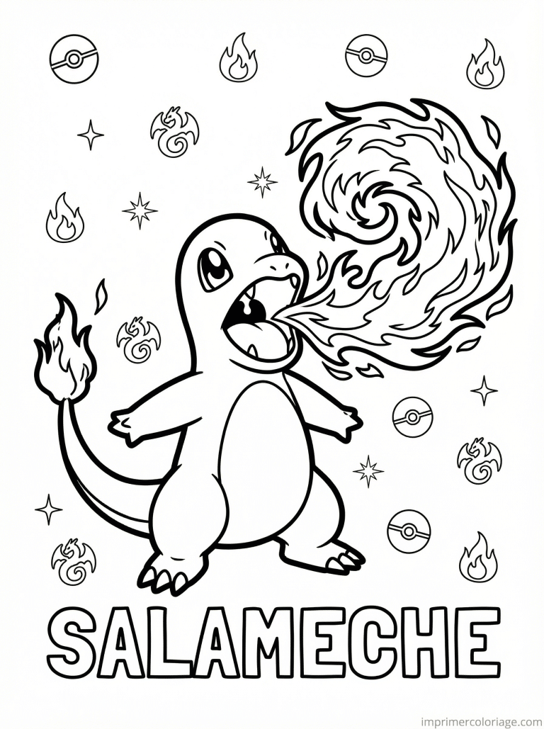 coloriage pokemon salameche colere dragon 2 - dessin gratuit &agrave; imprimer