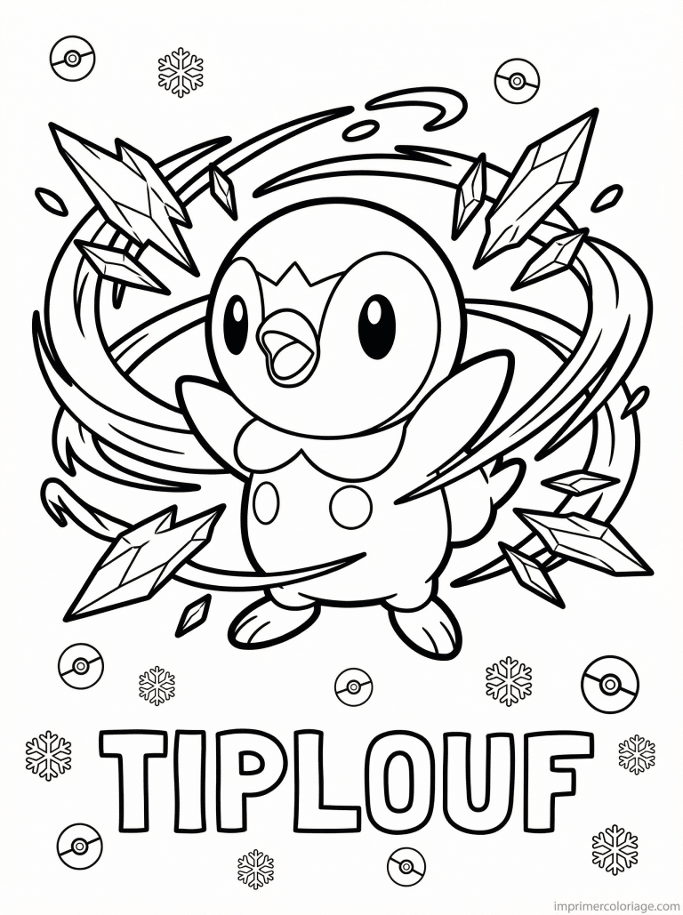 coloriage pokemon tiplouf blizzard tempete - dessin gratuit &agrave; imprimer