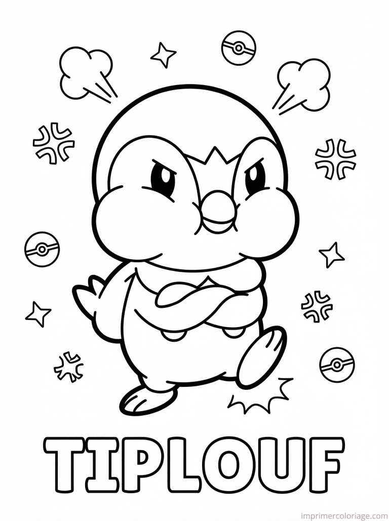 coloriage pokemon tiplouf colere tantrum - dessin gratuit &agrave; imprimer