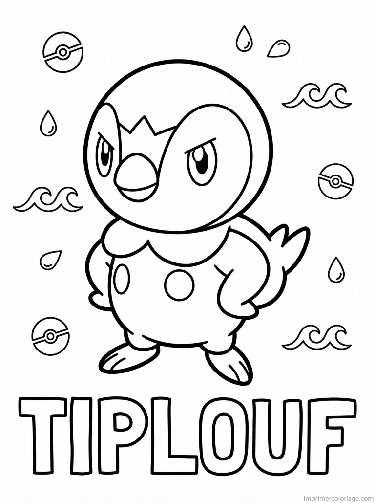 coloriage pokemon tiplouf fier manchot - dessin gratuit &agrave; imprimer