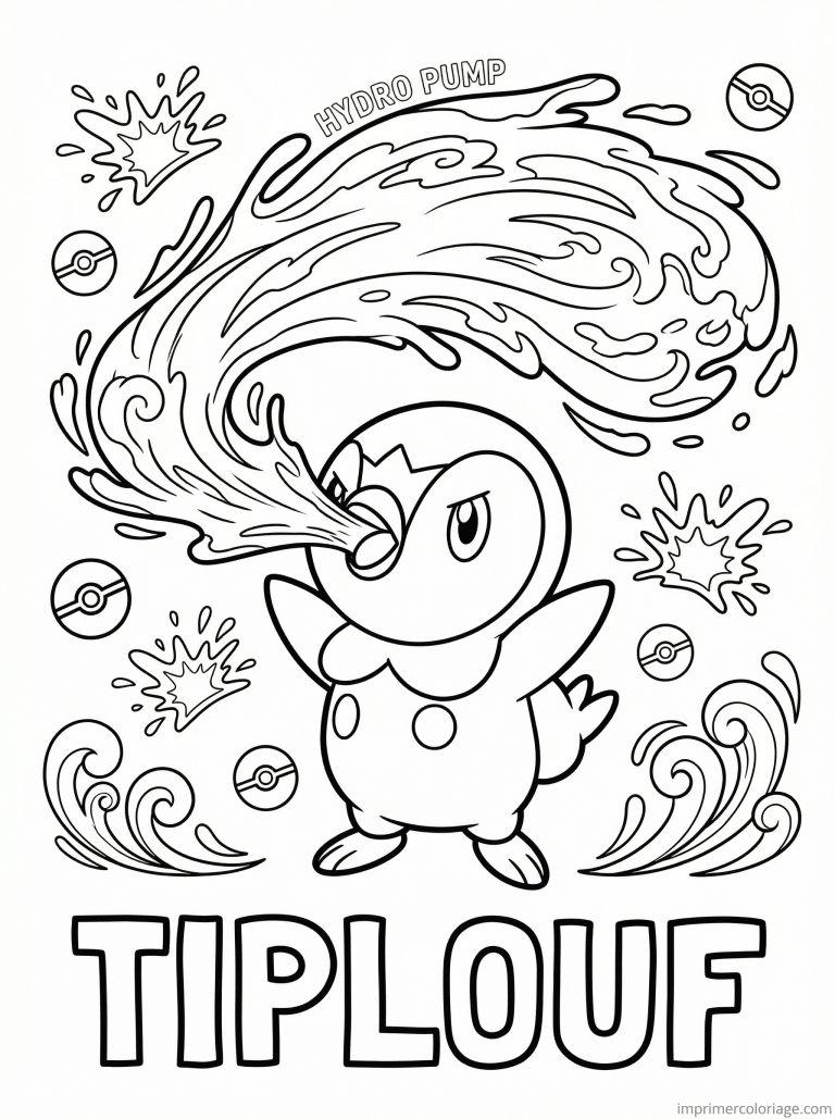 coloriage pokemon tiplouf hydrocanon - dessin gratuit &agrave; imprimer