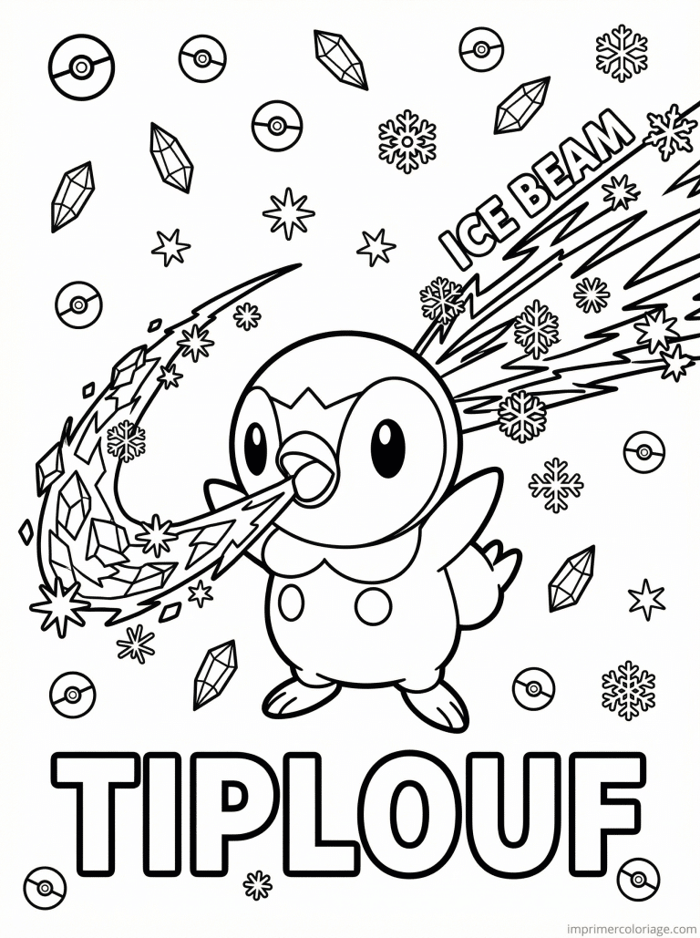 coloriage pokemon tiplouf laser glace - dessin gratuit &agrave; imprimer