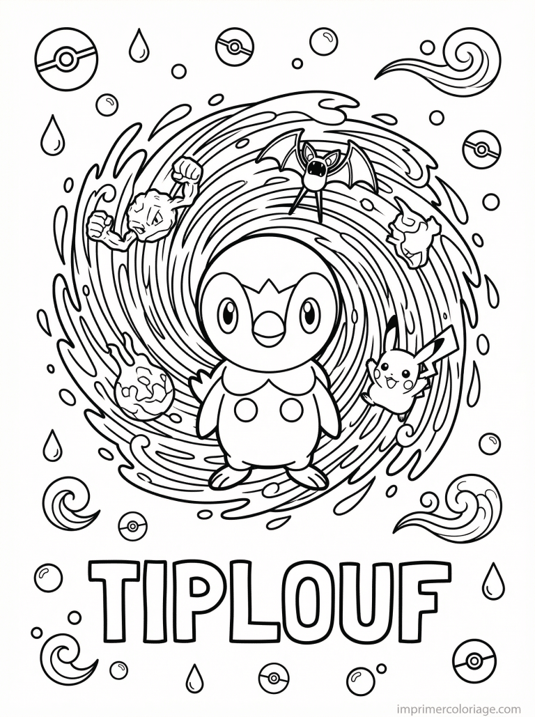 coloriage pokemon tiplouf tourbillon eau - dessin gratuit &agrave; imprimer