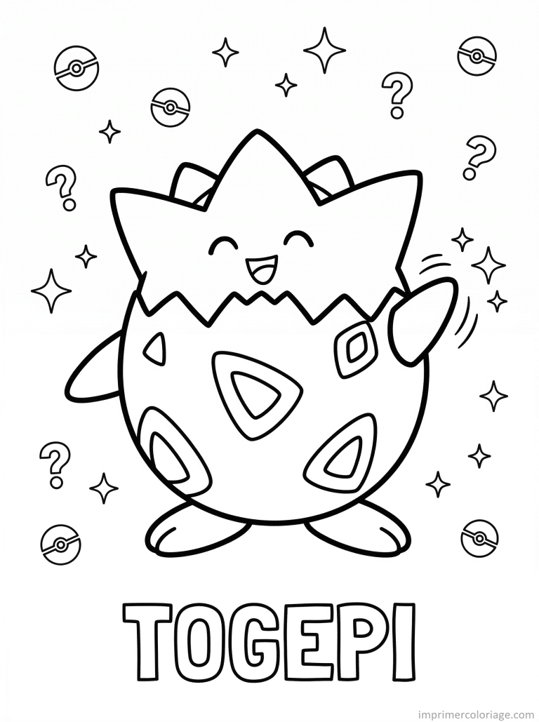 coloriage pokemon togepi metronome aleatoire - dessin gratuit &agrave; imprimer