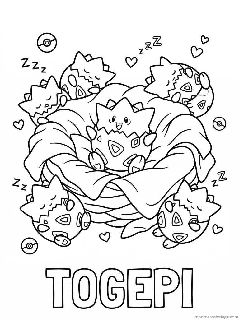 coloriage pokemon togepi nid bebes - dessin gratuit &agrave; imprimer
