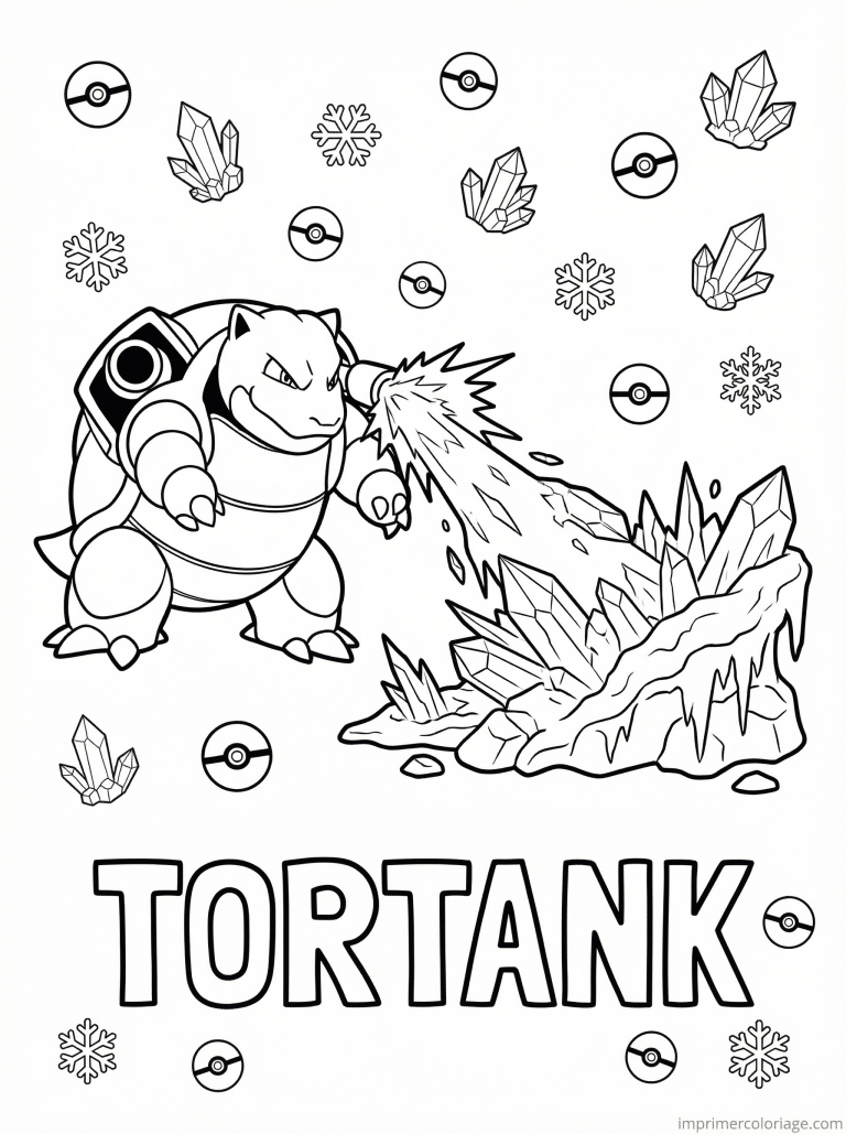 coloriage pokemon tortank laser glace canon - dessin gratuit &agrave; imprimer