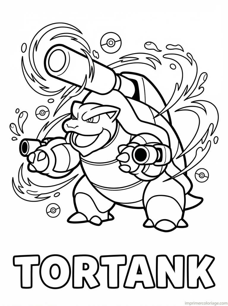 coloriage pokemon tortank mega evolution - dessin gratuit &agrave; imprimer