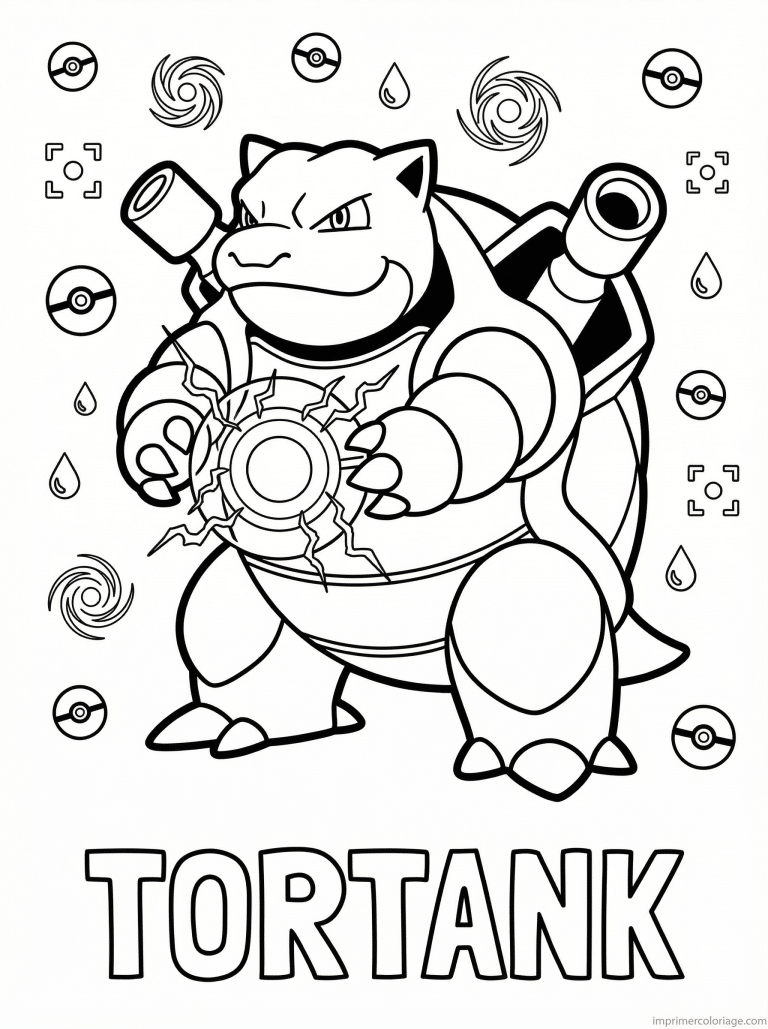 coloriage pokemon tortank mise au point - dessin gratuit &agrave; imprimer