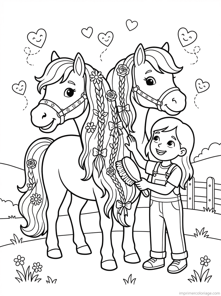 coloriage poney fille coiffe criniere fleurs à imprimer coloriage poney fille coiffe criniere fleurs - dessin gratuit à imprimer