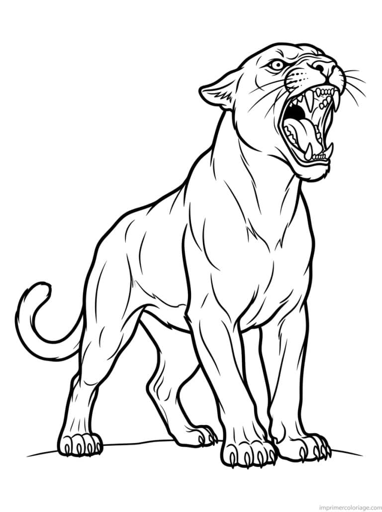 coloriage puma rugit crocs - dessin gratuit &agrave; imprimer