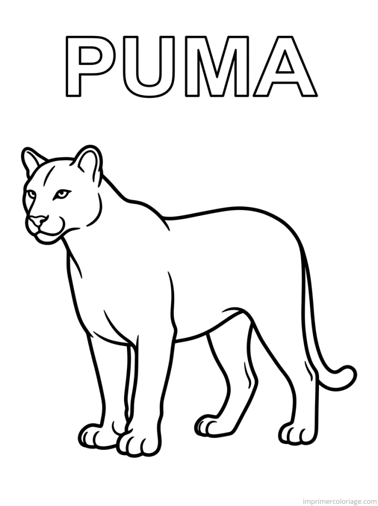 coloriage puma titre haut - dessin gratuit &agrave; imprimer
