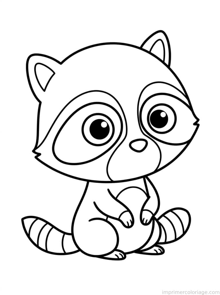 coloriage raton laveur bebe masque - dessin gratuit &agrave; imprimer