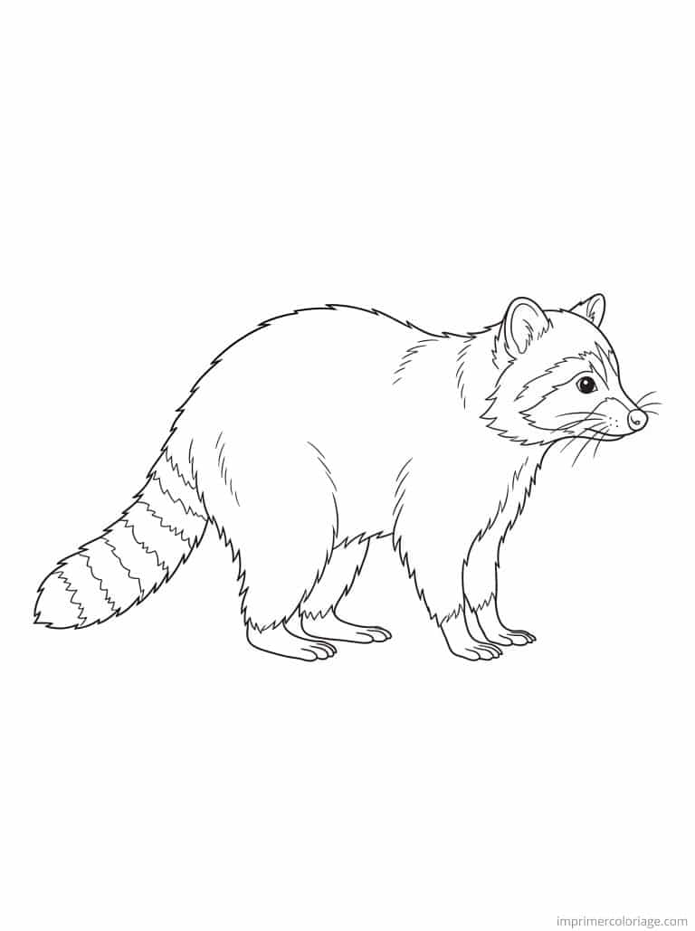 coloriage raton laveur profil - dessin gratuit &agrave; imprimer
