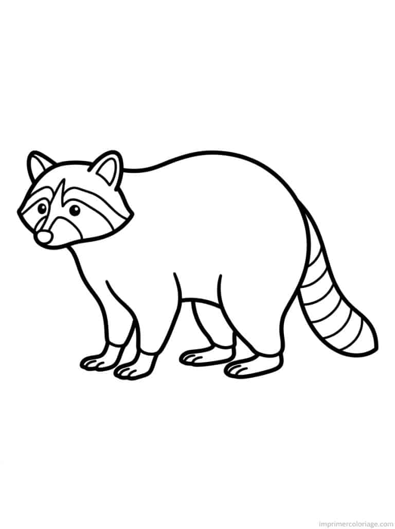 coloriage raton laveur profil - dessin gratuit &agrave; imprimer