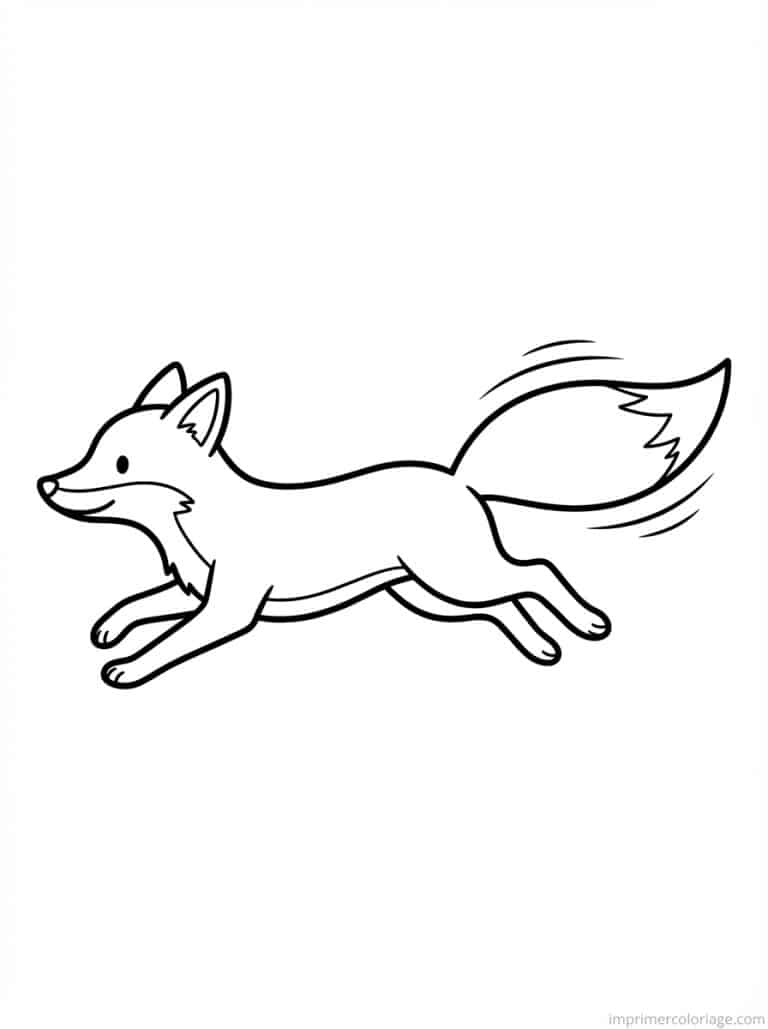 coloriage renard court vite - dessin gratuit &agrave; imprimer