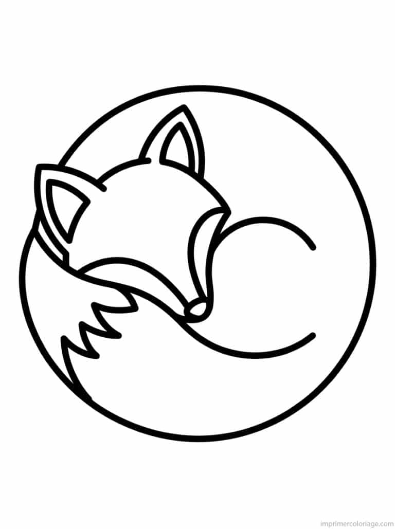 coloriage renard dort enroule - dessin gratuit &agrave; imprimer