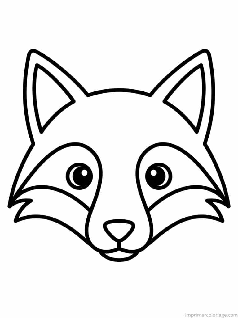 coloriage renard portrait visage - dessin gratuit &agrave; imprimer