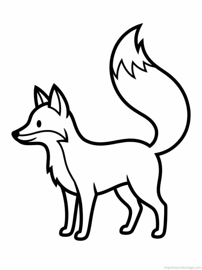 coloriage renard profil queue - dessin gratuit &agrave; imprimer