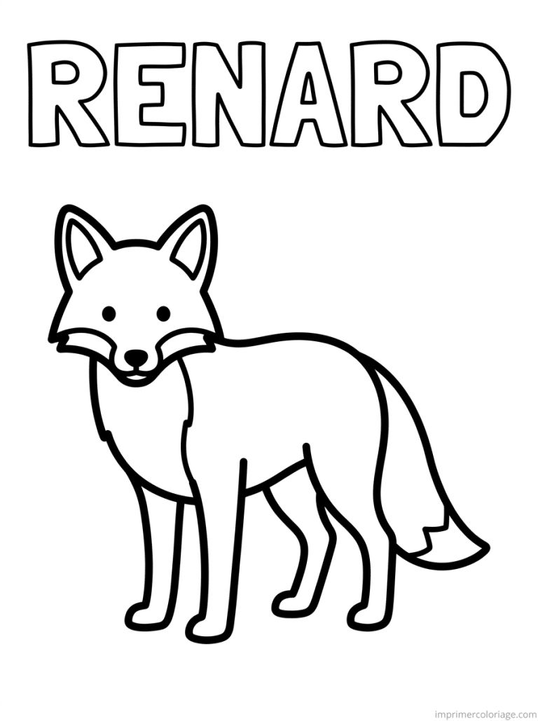 coloriage renard titre capitale - dessin gratuit &agrave; imprimer