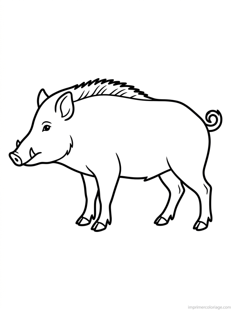 coloriage sanglier laie profil - dessin gratuit &agrave; imprimer