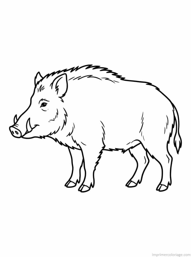 coloriage sanglier profil defenses - dessin gratuit &agrave; imprimer