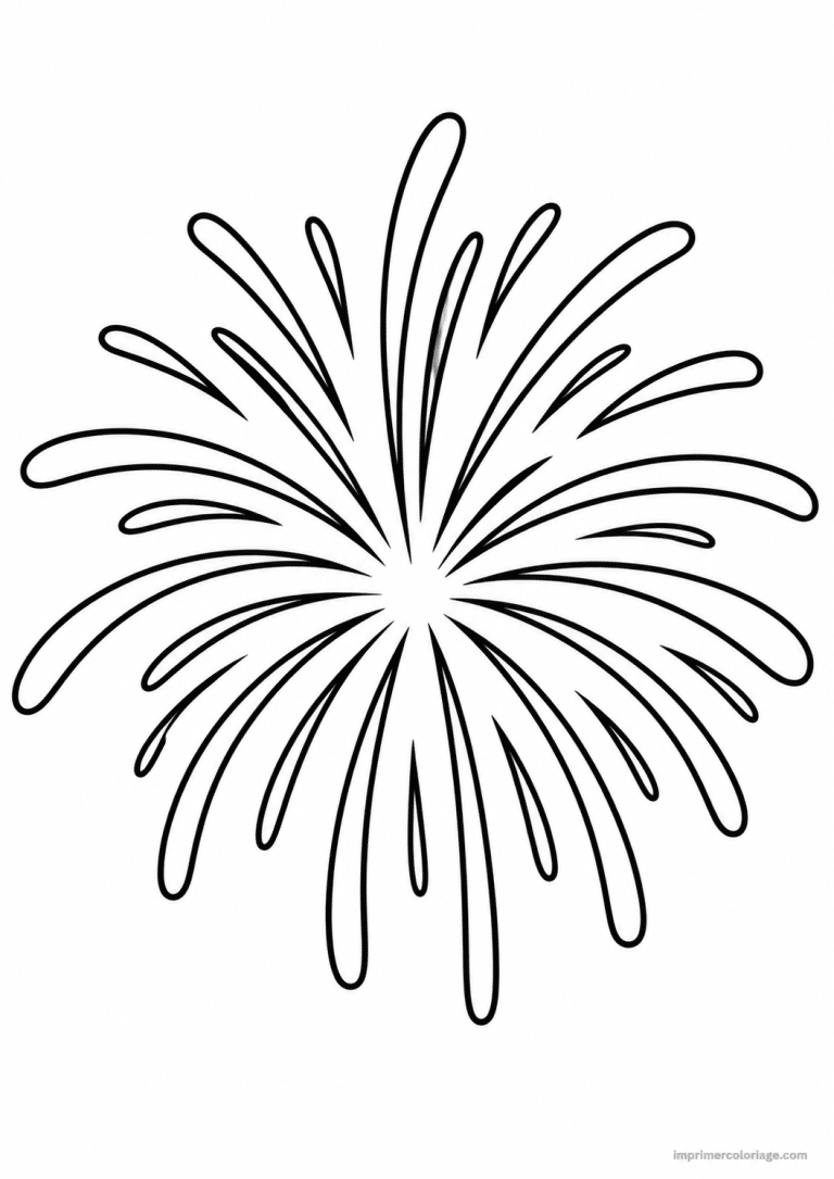 coloriage feu artifice simple duo - dessin gratuit &agrave; imprimer