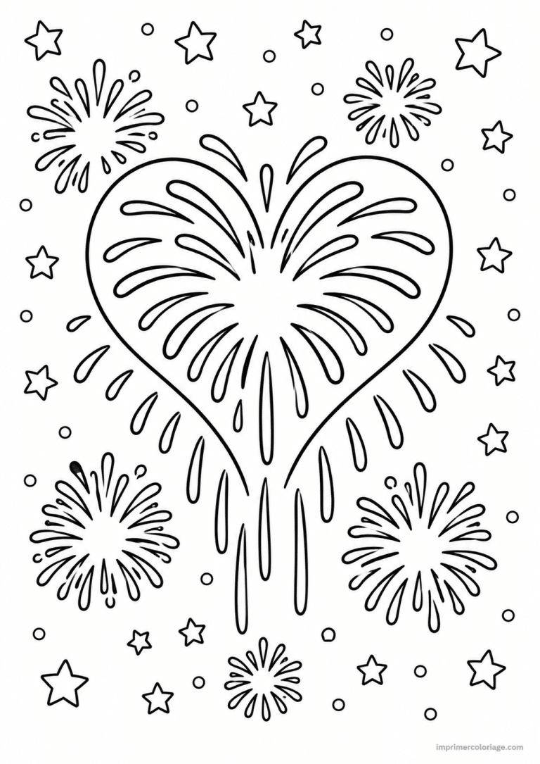 coloriage feu artifice titre eclats - dessin gratuit &agrave; imprimer