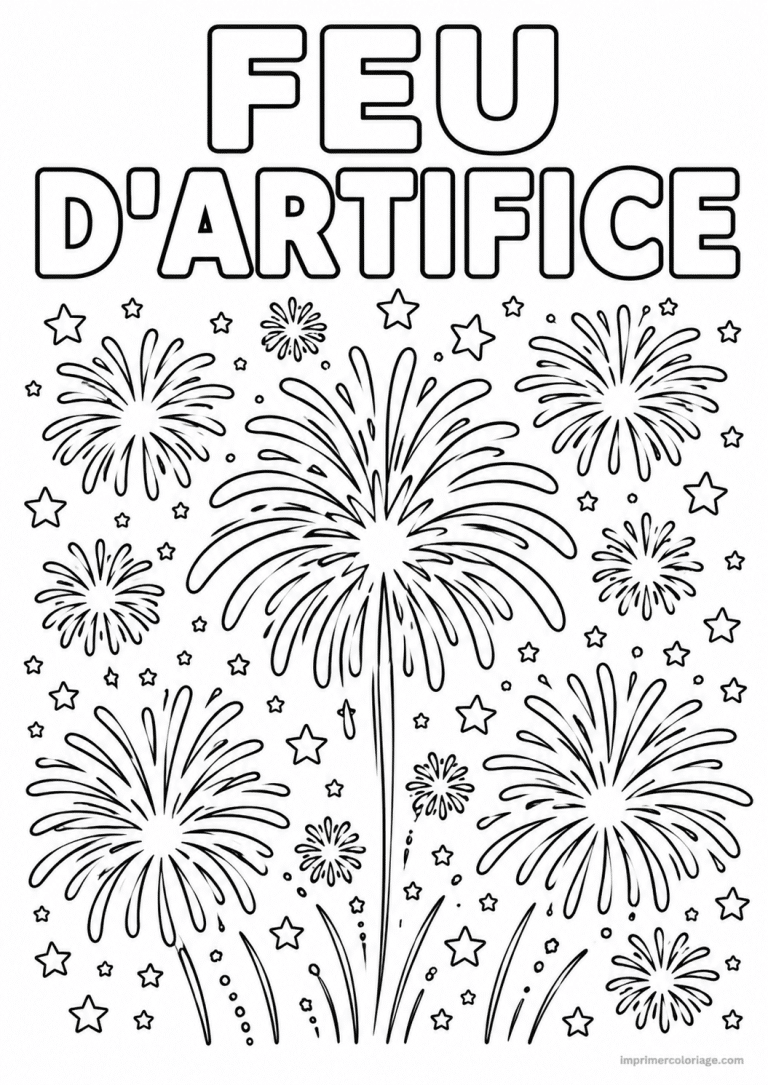 coloriage feu artifice titre finale - dessin gratuit &agrave; imprimer