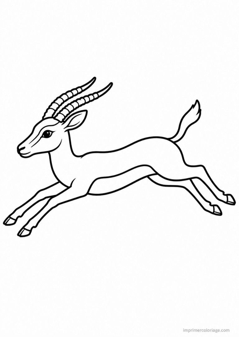 coloriage gazelle qui court à imprimer coloriage gazelle qui court - dessin gratuit à imprimer