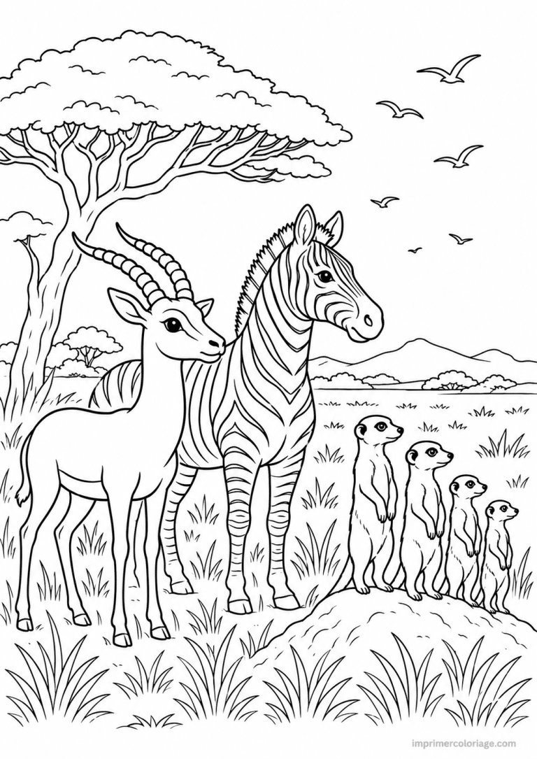coloriage gazelle savane à imprimer coloriage gazelle savane - dessin gratuit à imprimer
