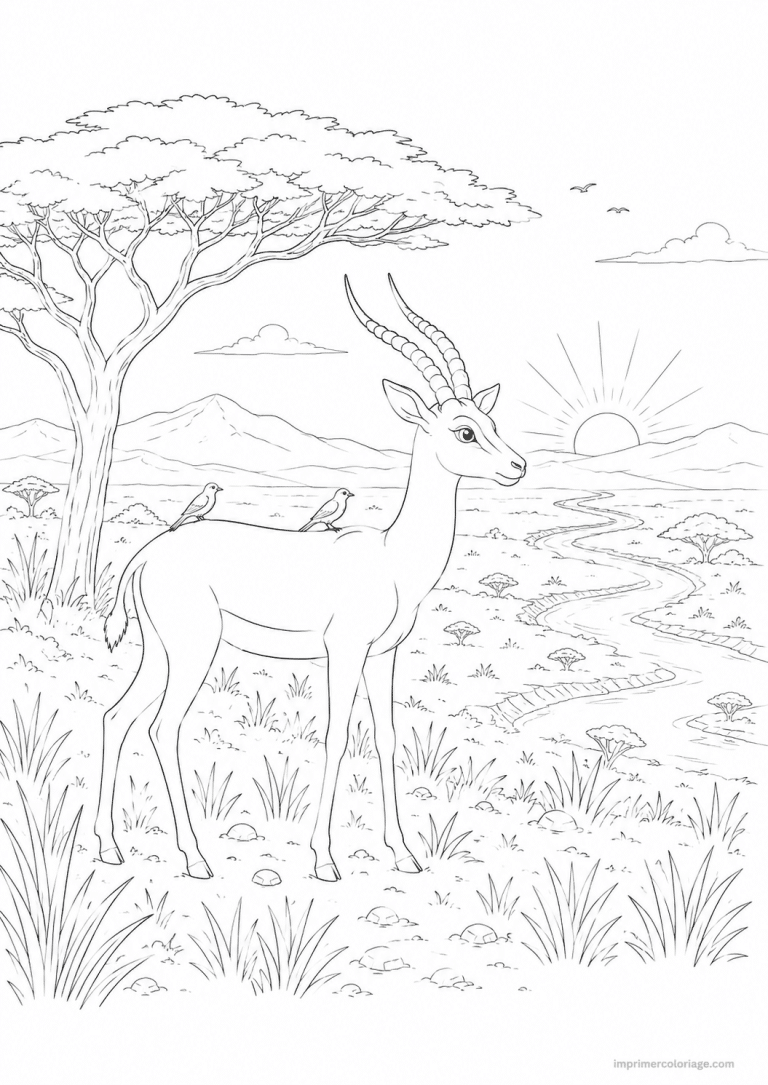 coloriage gazelle savane adulte à imprimer coloriage gazelle savane adulte - dessin gratuit à imprimer