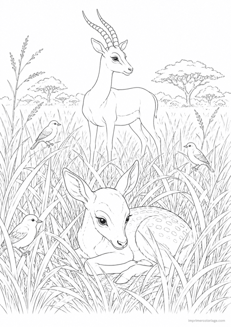 coloriage gazelle savane dodo à imprimer coloriage gazelle savane dodo - dessin gratuit à imprimer