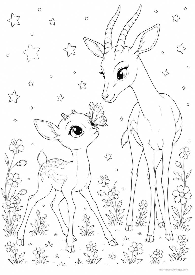 coloriage gazelle savane maman à imprimer coloriage gazelle savane maman - dessin gratuit à imprimer