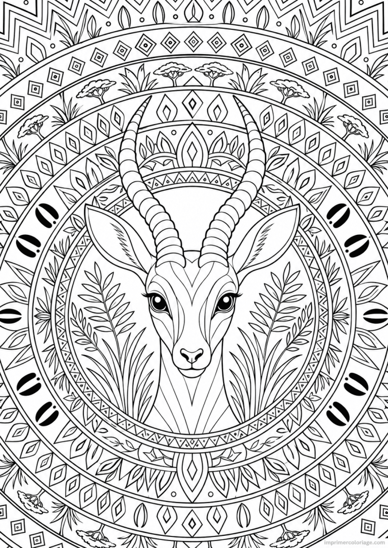 coloriage gazelle savane mandala à imprimer coloriage gazelle savane mandala - dessin gratuit à imprimer