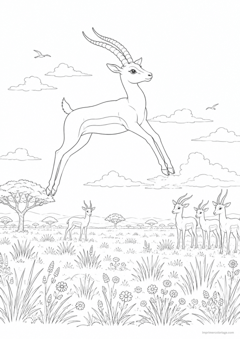 coloriage gazelle savane original à imprimer coloriage gazelle savane original - dessin gratuit à imprimer