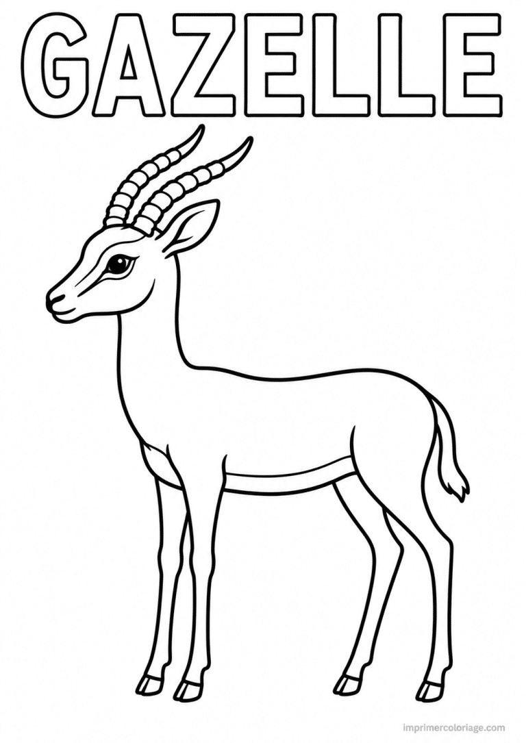coloriage gazelle simple ecriture à imprimer coloriage gazelle simple ecriture - dessin gratuit à imprimer