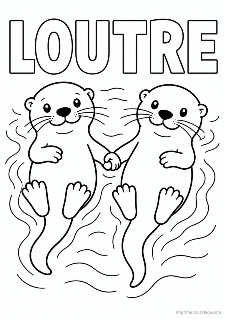 coloriage loutre duo mains titre à imprimer coloriage loutre duo mains titre - dessin gratuit à imprimer