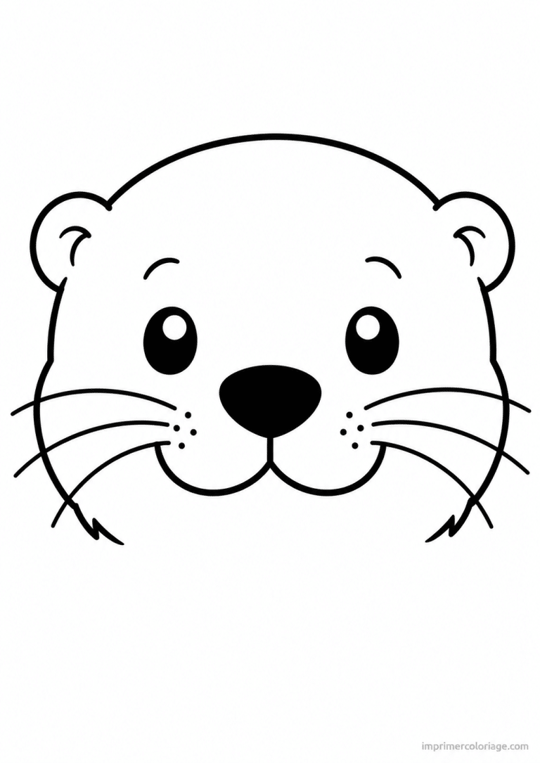 coloriage loutre portrait tete à imprimer coloriage loutre portrait tete - dessin gratuit à imprimer