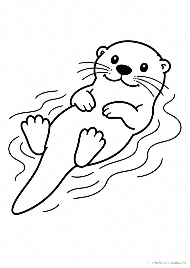 coloriage loutre trait epais dos eau à imprimer coloriage loutre trait epais dos eau - dessin gratuit à imprimer