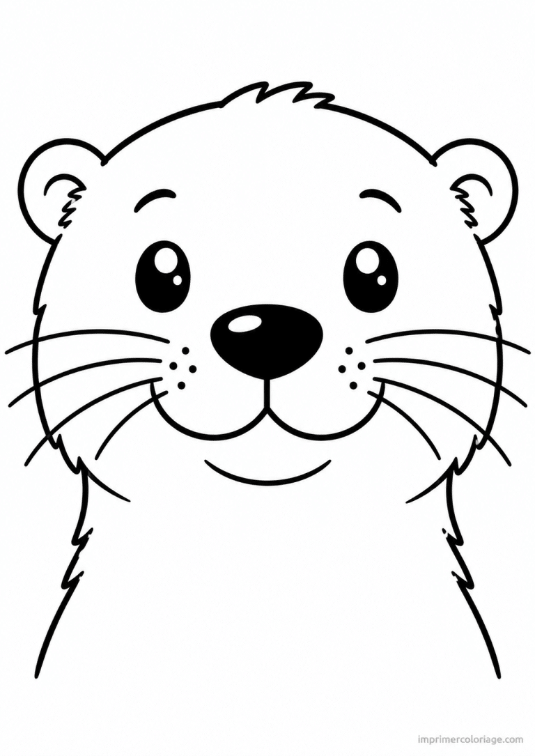 coloriage loutre visage gros plan à imprimer coloriage loutre visage gros plan - dessin gratuit à imprimer